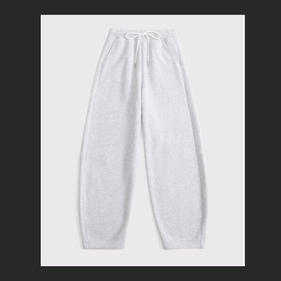 NWT ABERCROMBIE HIGH RISE BARREL SUNDAY SWEATPANTS--WOMEN'S SMALL--GREY - Picture 4 of 11